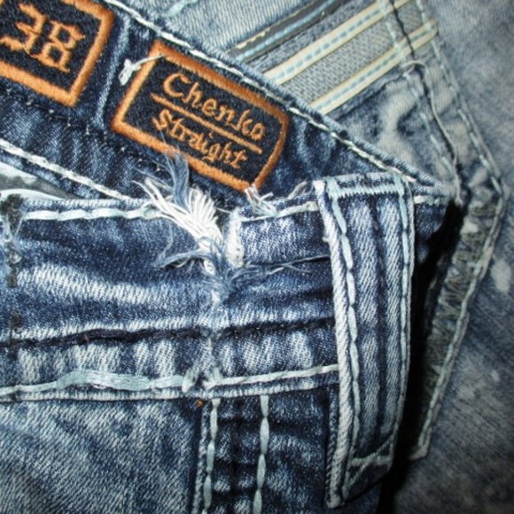 ROCK REVIVAL Chenko Straight Acid Splatter Jeans Sz 38 - Picture 7 of 12